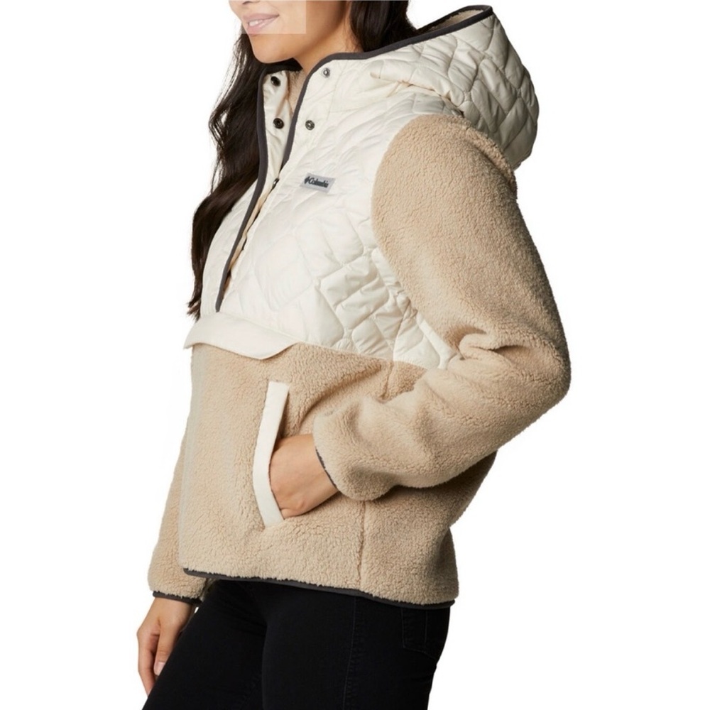 Columbia Women's Sweet View Fleece Hooded Quilted Pullover Teddy Sherpa
